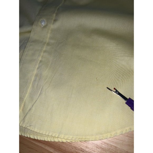 LAUREN Ralph Lauren Dress Shirt Sz 16 33/33 Yellow Button-Up Non Iron *VGUC - Picture 10 of 10